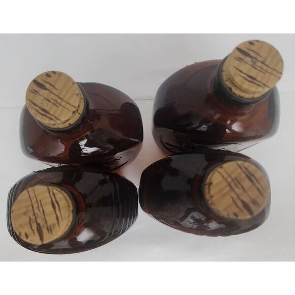 Set of 4 1776 Bicentennial Log Cabin Maple Syrup Amber Glass Bottles Vintage - Picture 13 of 16